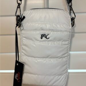 Miss Caprice White Quilted Crossbody Phone Bag